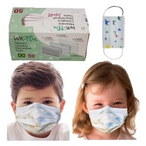 máscara descartável tripla camada infantil cirúrgica proteção em guarapuava paraná